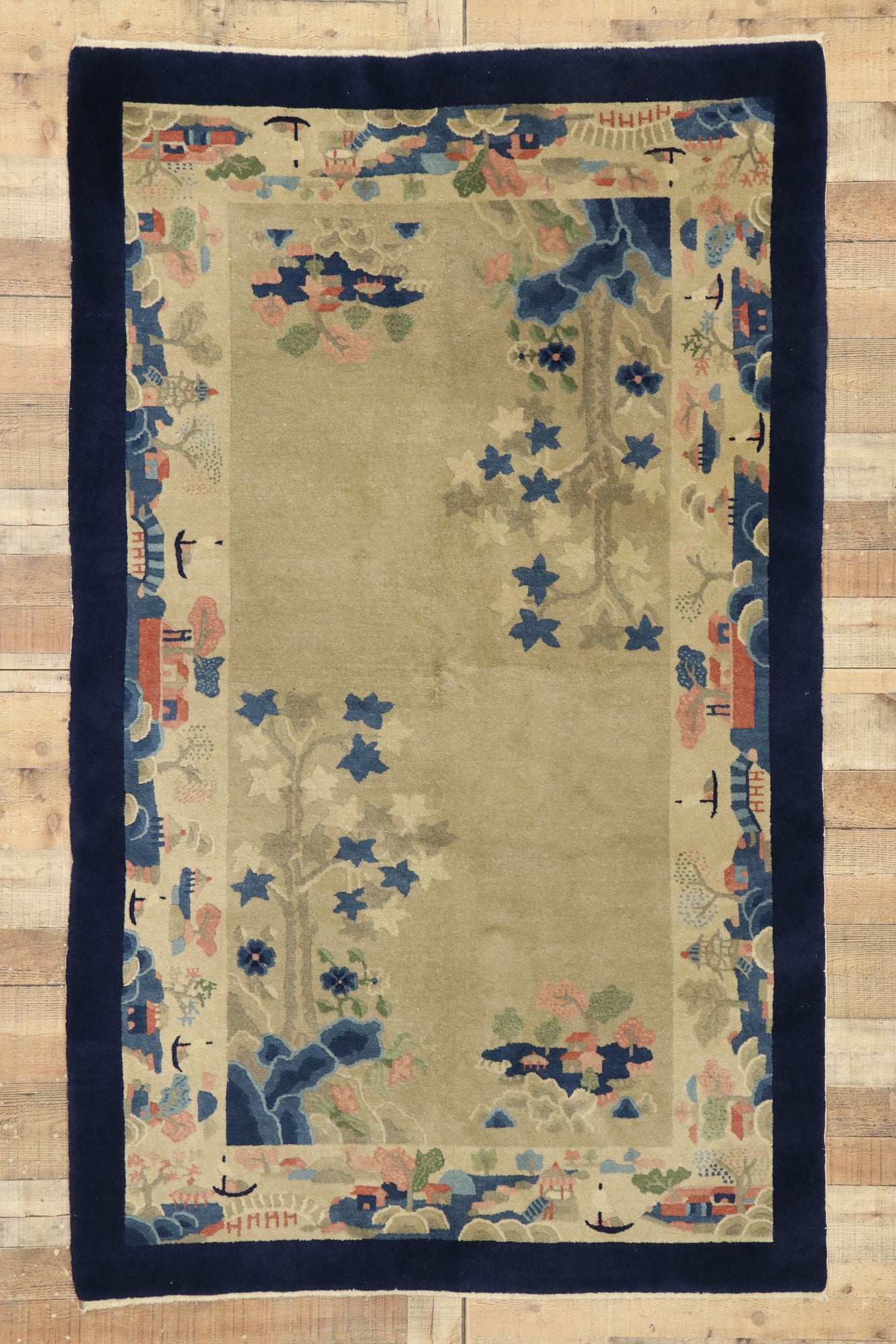 4 x 7 Antique Chinese Art Deco Rug 77448