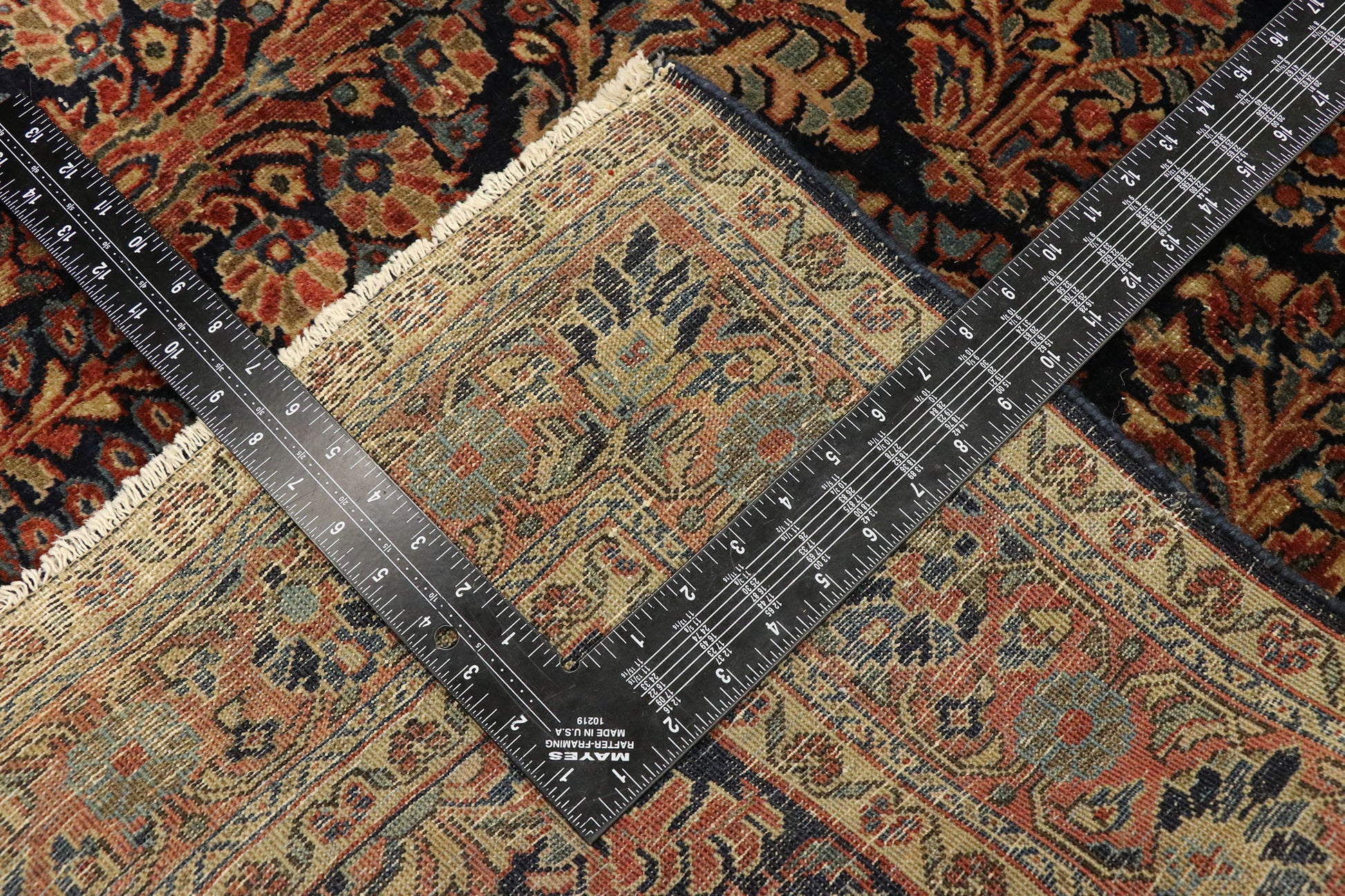 4 x 6 Antique Persian Mohajeran Sarouk Rug 77460