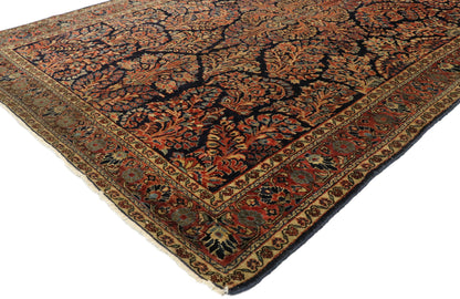 4 x 6 Antique Persian Mohajeran Sarouk Rug 77460