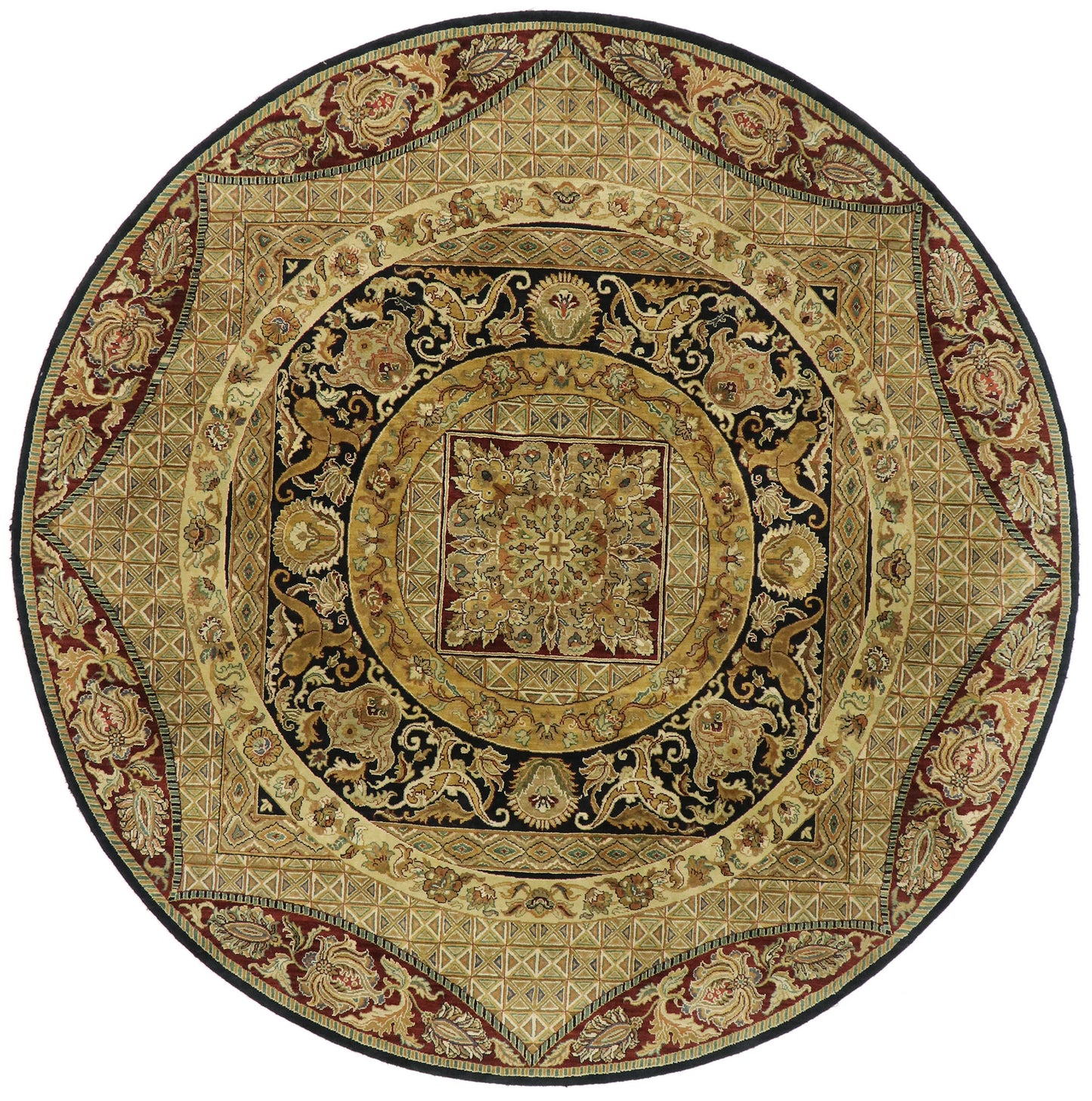 10 x 10 Vintage Indian Round Area Rug 77467