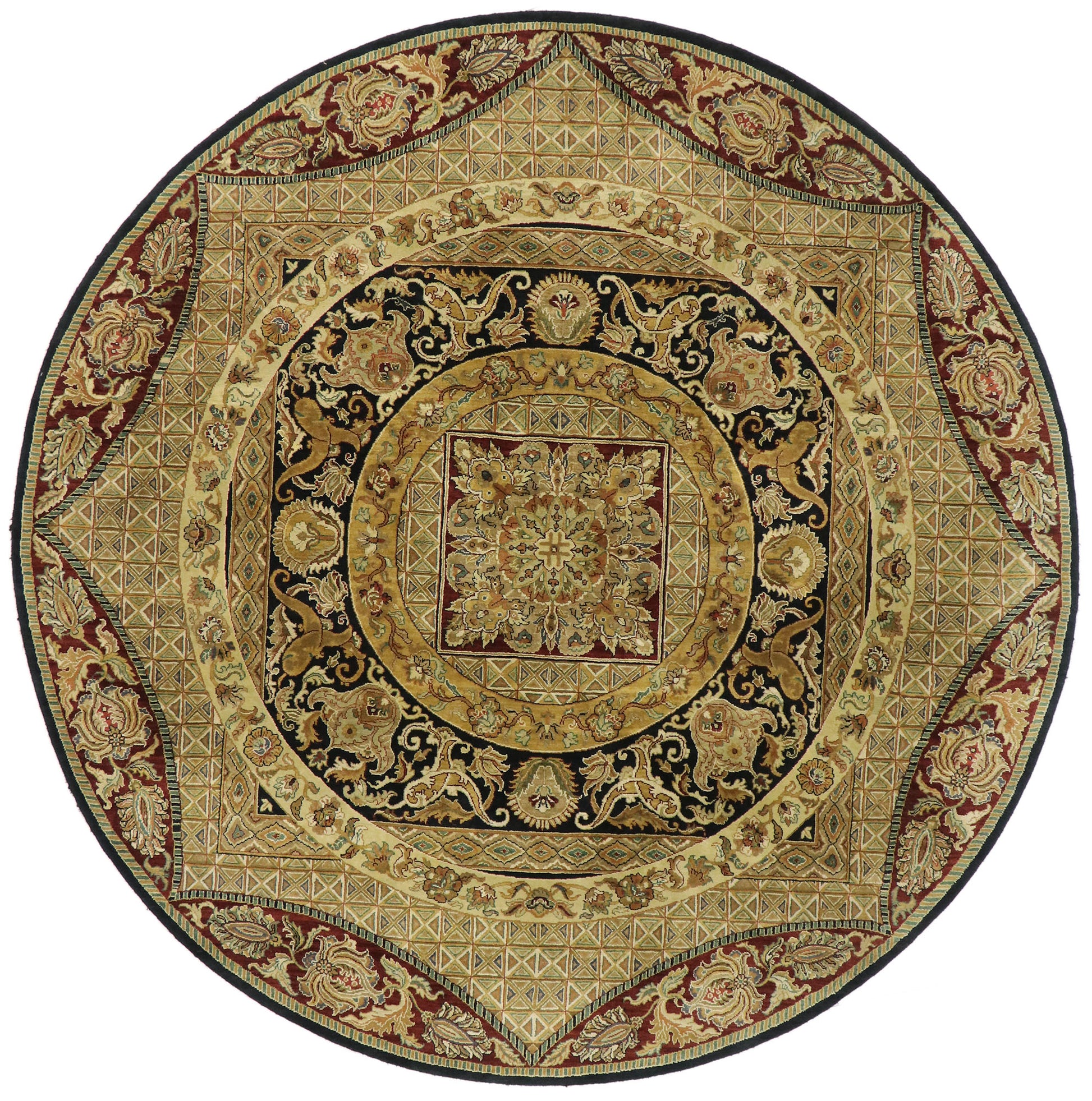 10 x 10 Vintage Indian Round Area Rug 77467