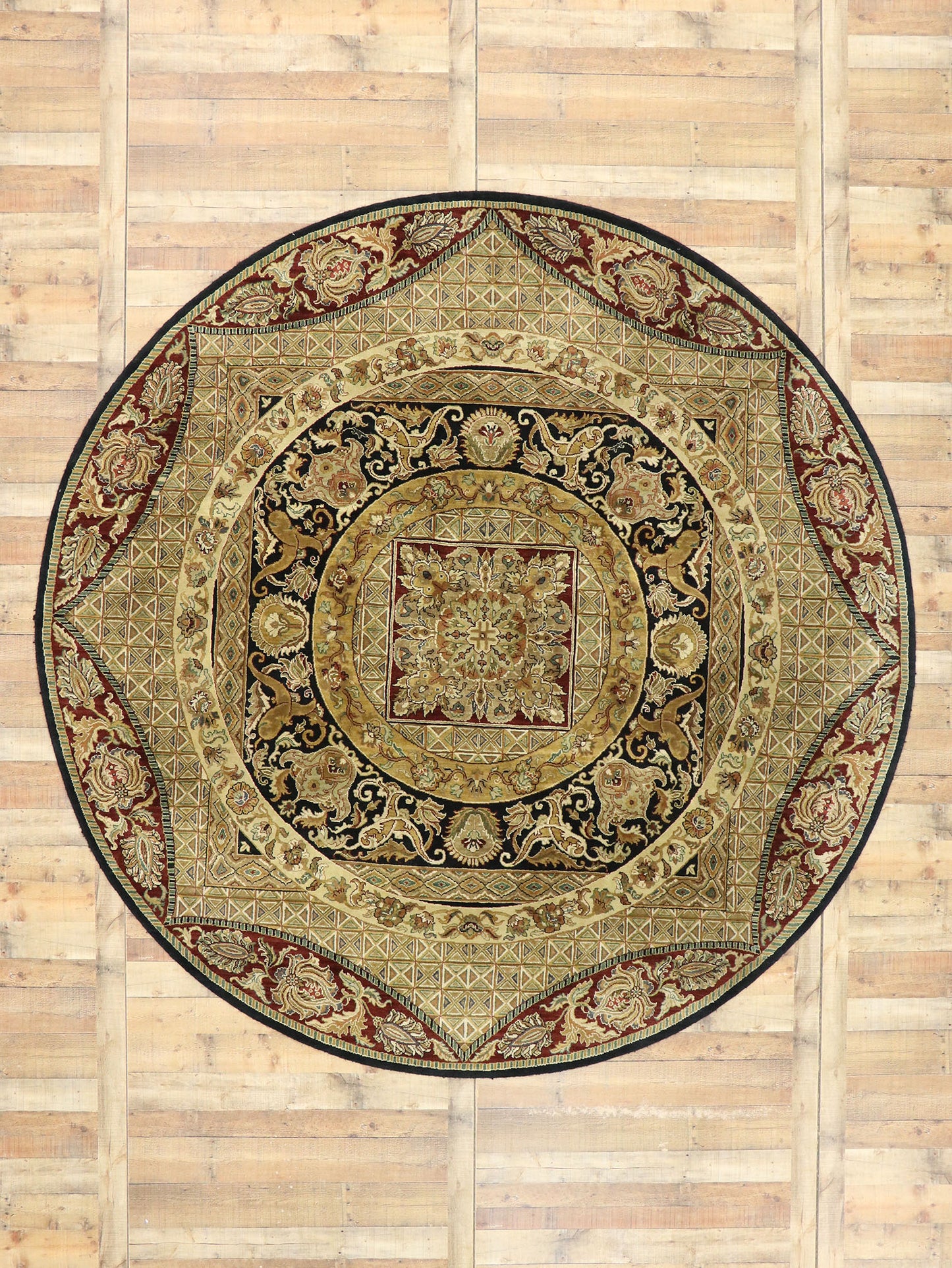 10 x 10 Vintage Indian Round Area Rug 77467
