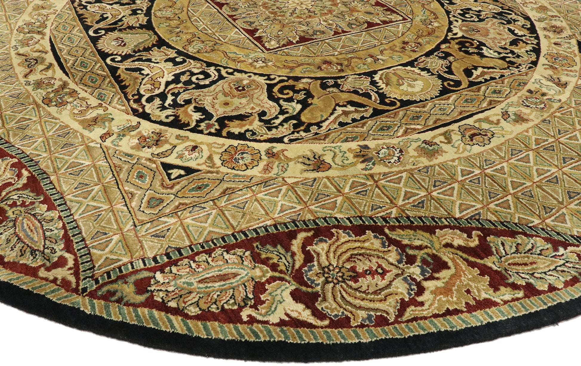 10 x 10 Vintage Indian Round Area Rug 77467