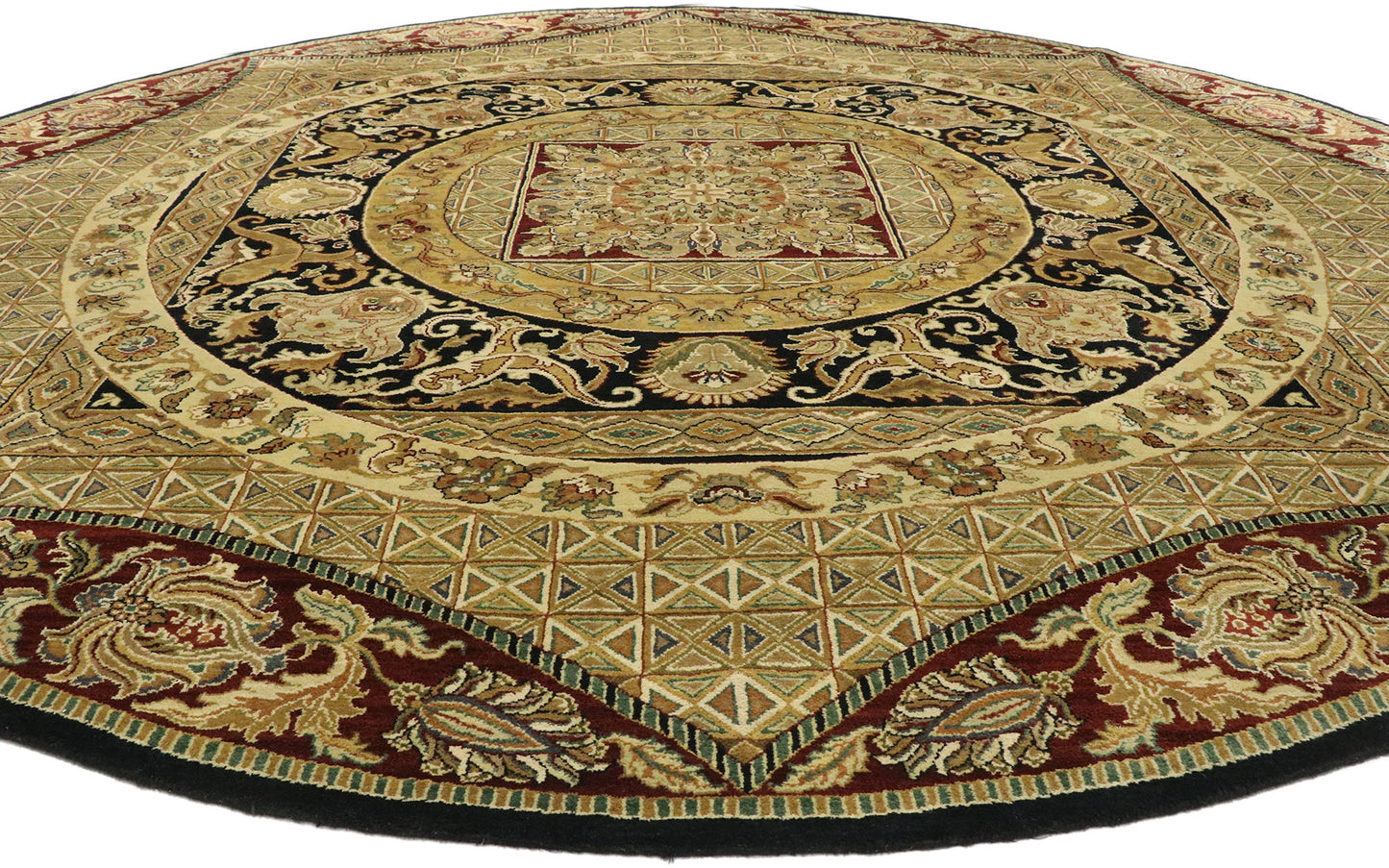 10 x 10 Vintage Indian Round Area Rug 77467