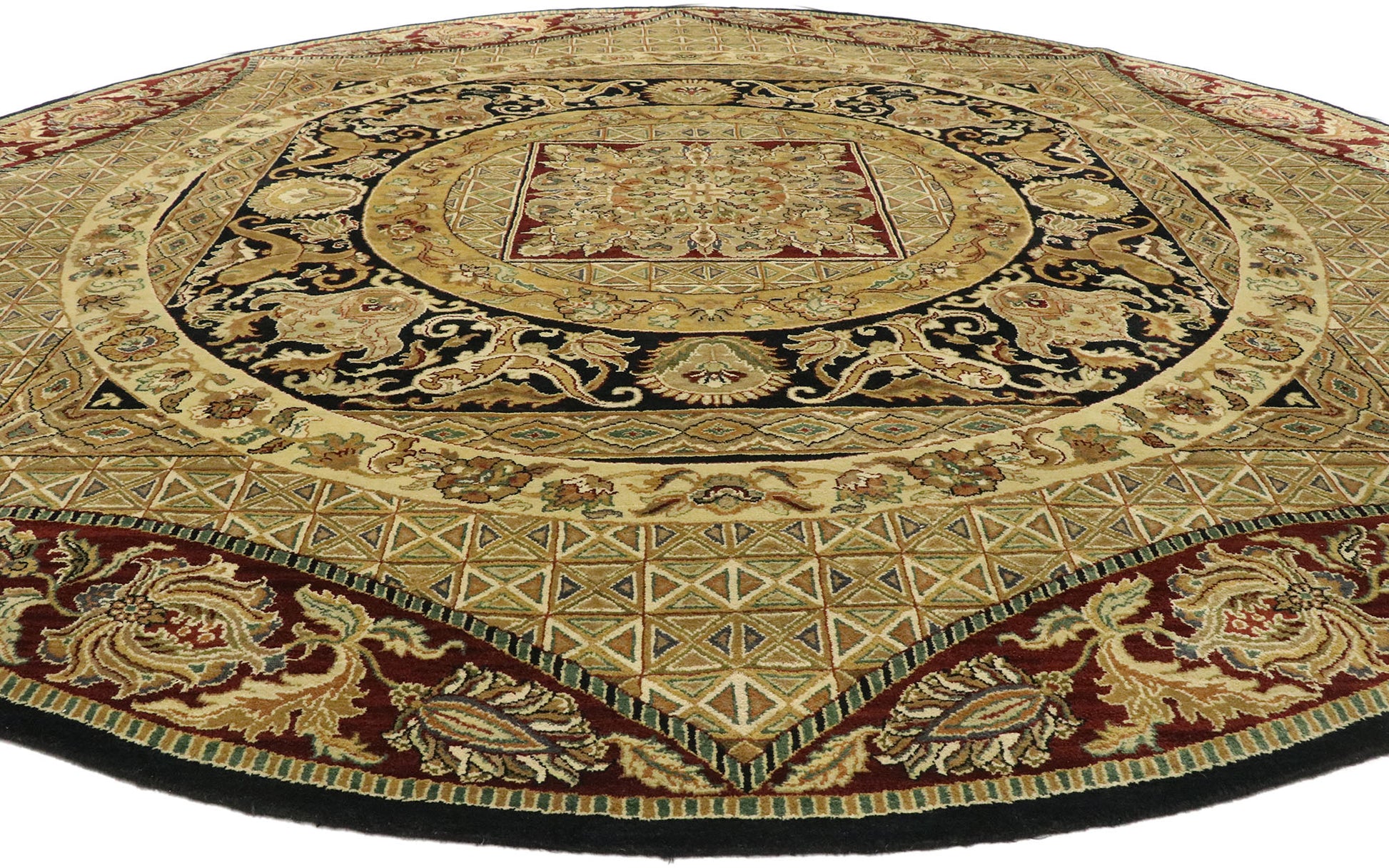 10 x 10 Vintage Indian Round Area Rug 77467