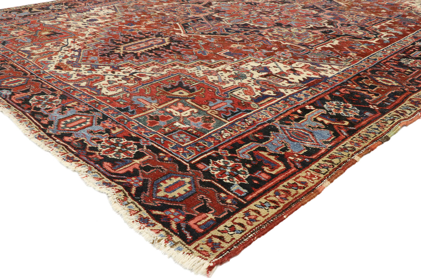 8 x 11 Antique Persian Heriz Rug 77469