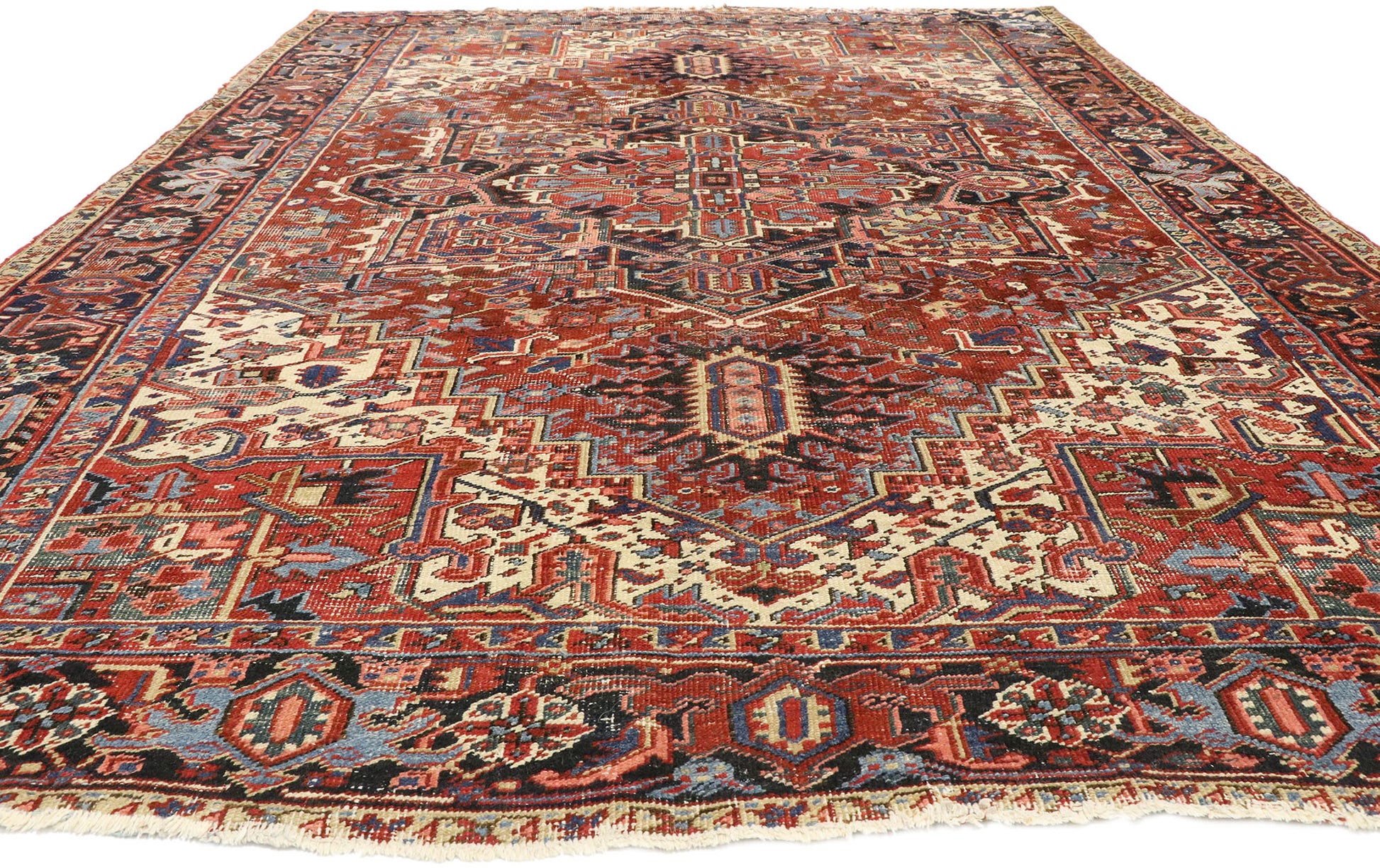 8 x 11 Antique Persian Heriz Rug 77469