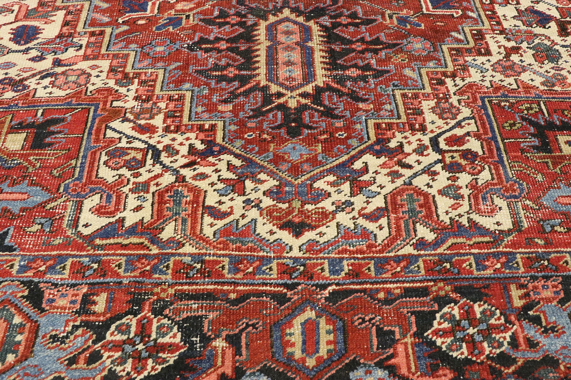 8 x 11 Antique Persian Heriz Rug 77469