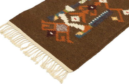 1 x 2 Vintage Russian Folk Art Kilim Rug 77472