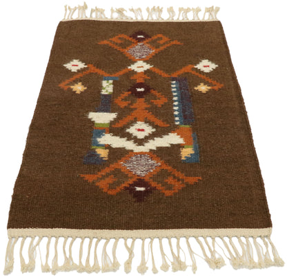 1 x 2 Vintage Russian Folk Art Kilim Rug 77472