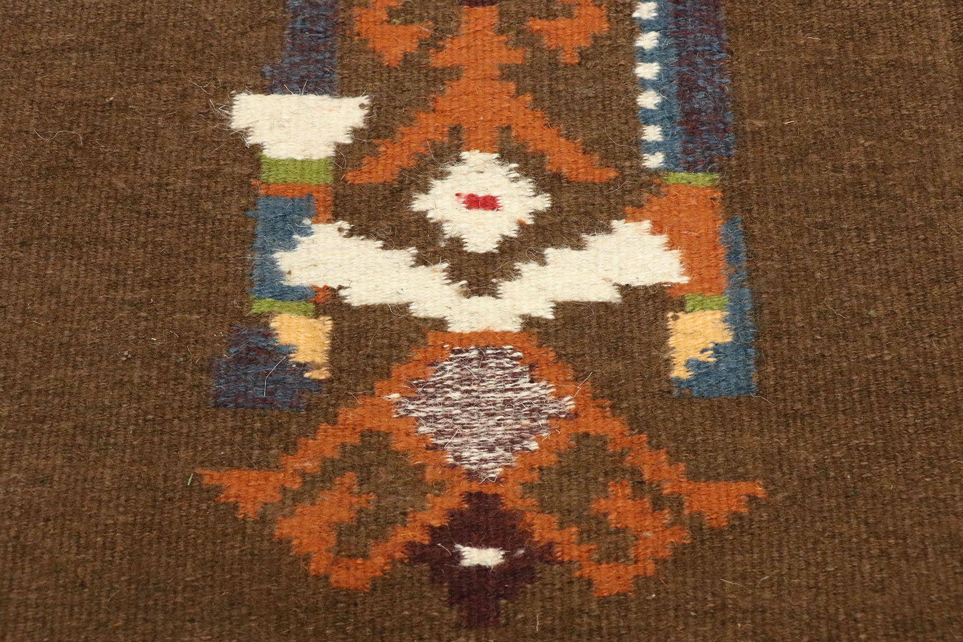 1 x 2 Vintage Russian Folk Art Kilim Rug 77472