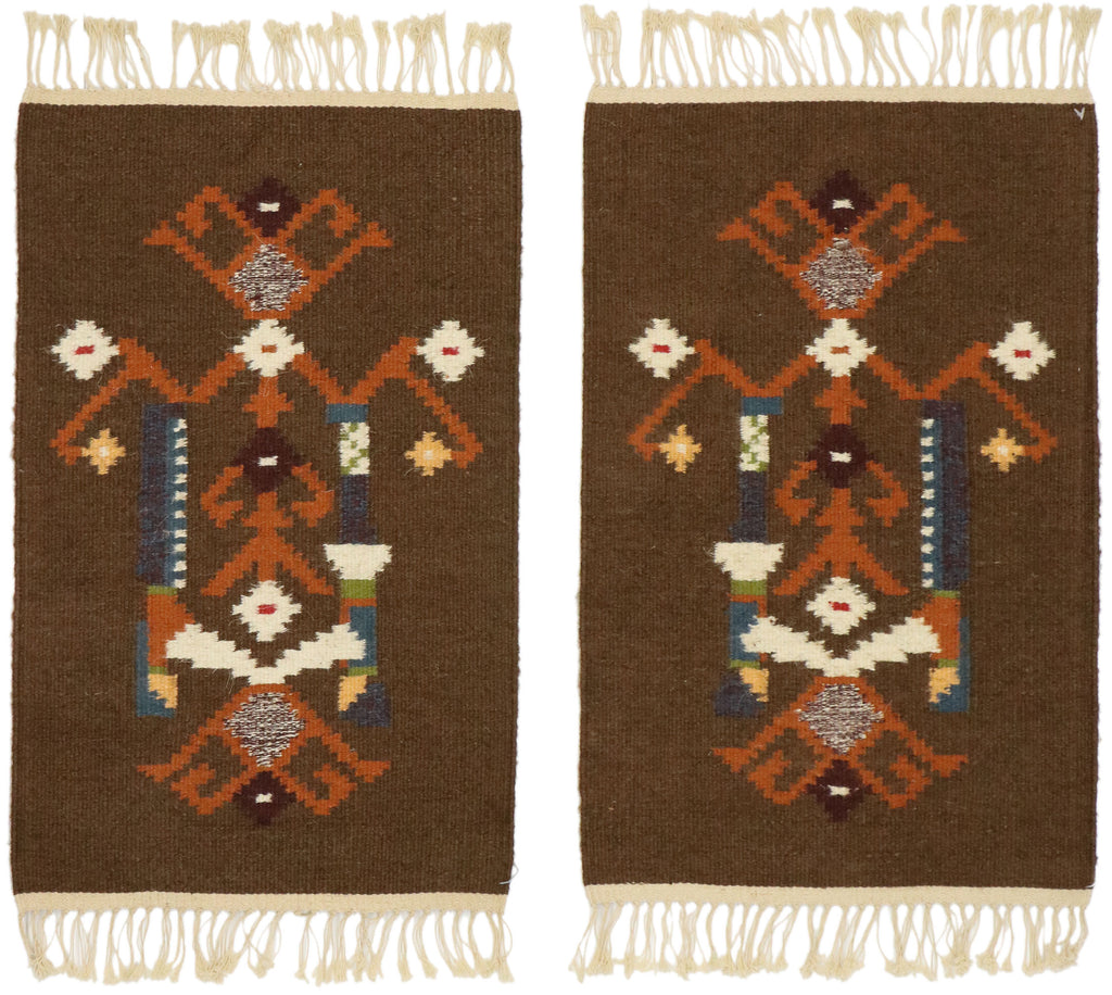 1 x 2 Vintage Russian Folk Art Kilim Rug 77473