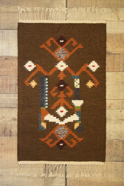 1 x 2 Vintage Russian Folk Art Kilim Rug 77473