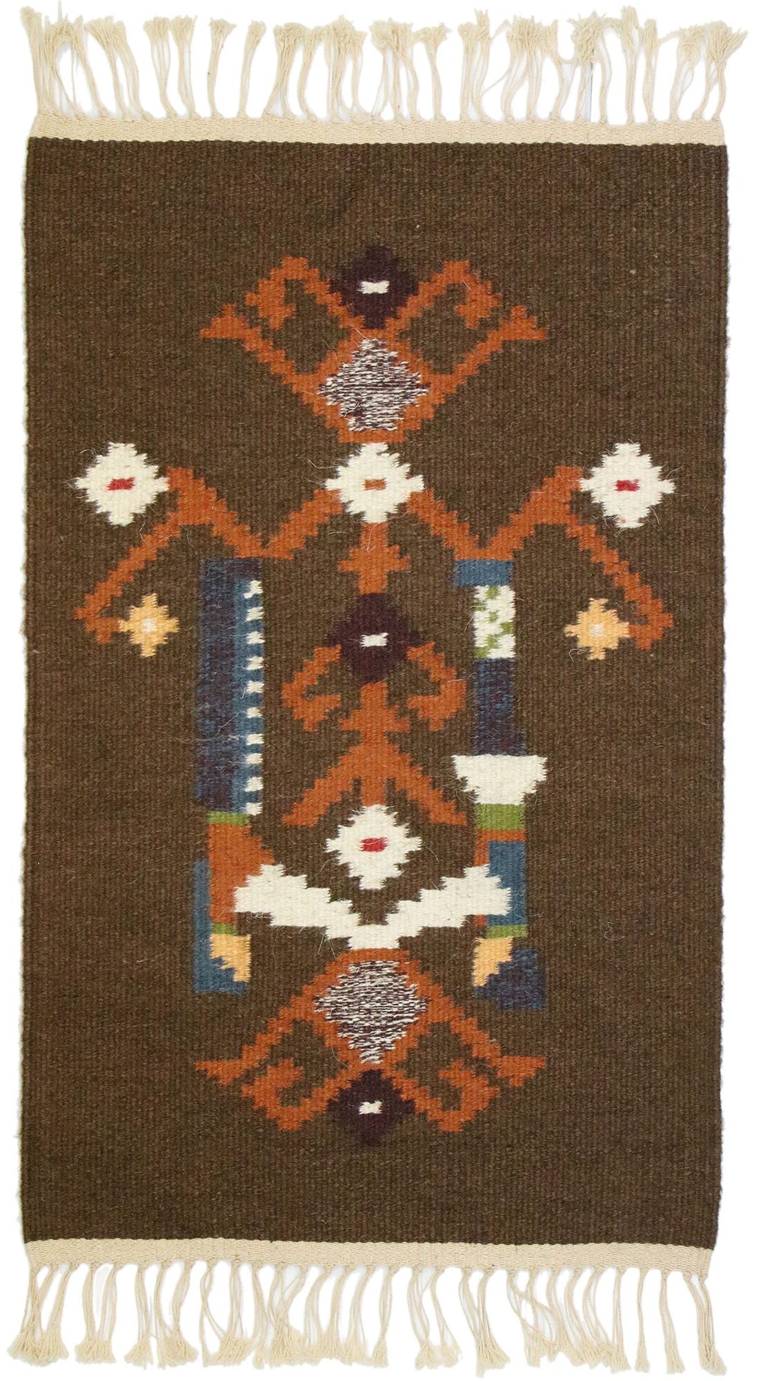 1 x 2 Vintage Russian Folk Art Kilim Rug 77472