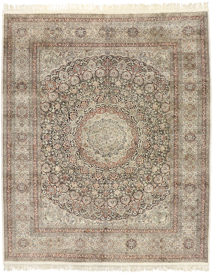 9 x 10 Vintage Turkish Silk Hereke Rug 77475