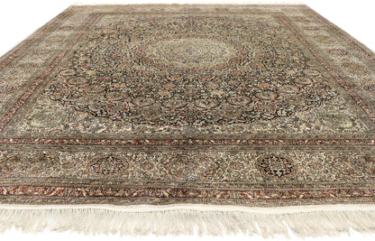 9 x 10 Vintage Turkish Silk Hereke Rug 77475