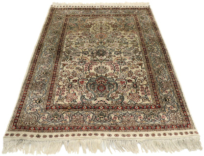 3 x 4 Vintage Turkish Silk Hereke Prayer Rug 77476