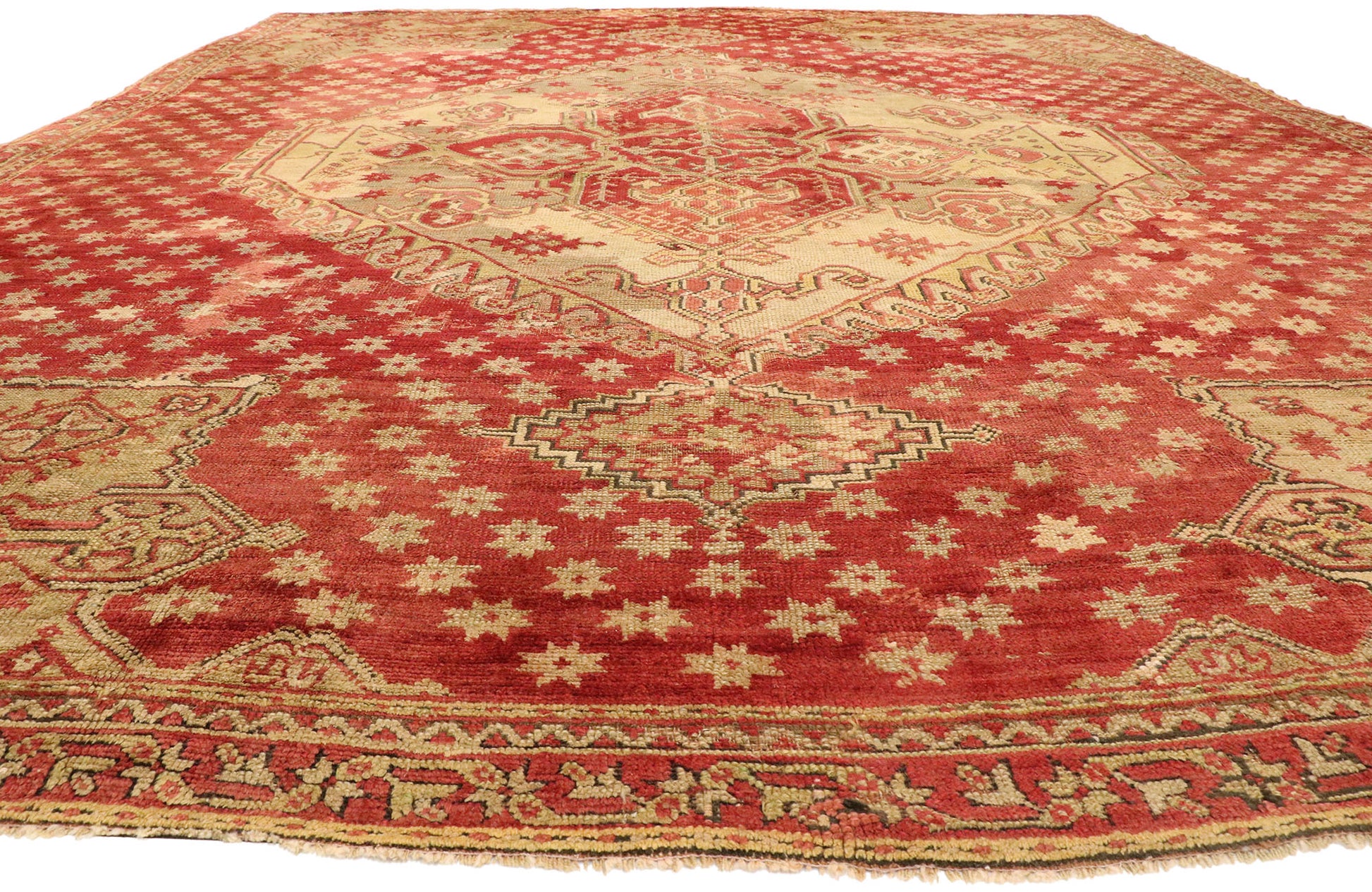 14 x 16 Antique Turkish Oushak Rug 77477