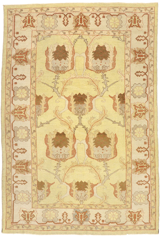 9 x 13 Vintage Indian Oushak Rug 77478