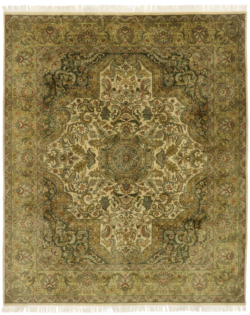 8 x 10 Vintage Indian Botanical Rug 77479