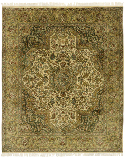 8 x 10 Vintage Indian Botanical Rug 77479
