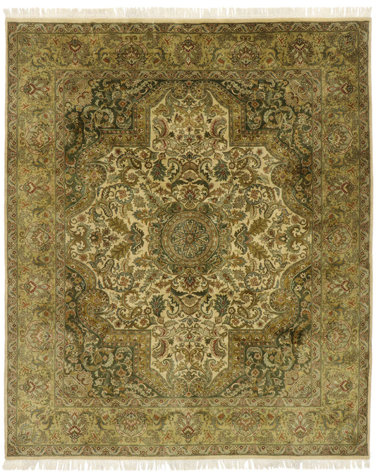 8 x 10 Vintage Indian Botanical Rug 77479