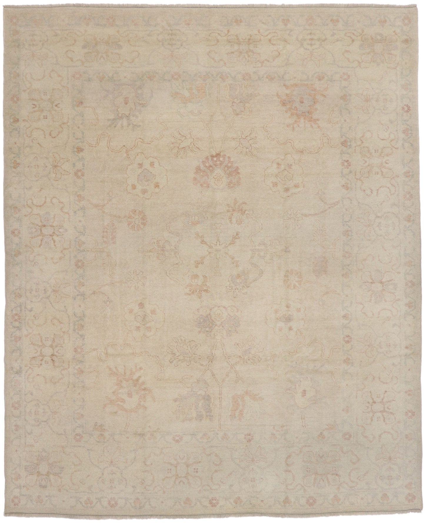 9 x 11 Contemporary Turkish Oushak Rug 77480