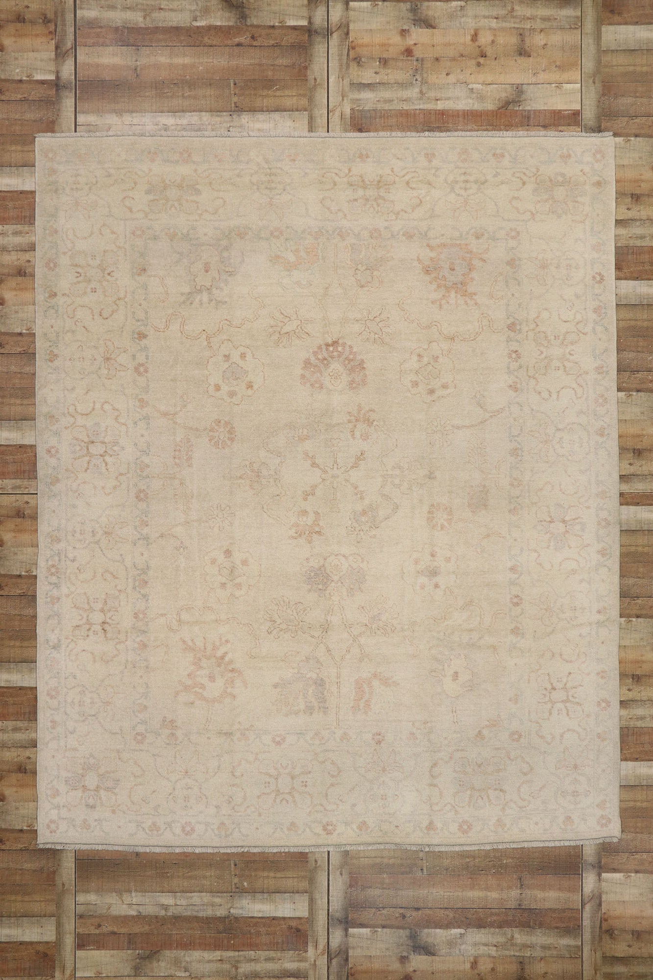 9 x 11 Contemporary Turkish Oushak Rug 77480