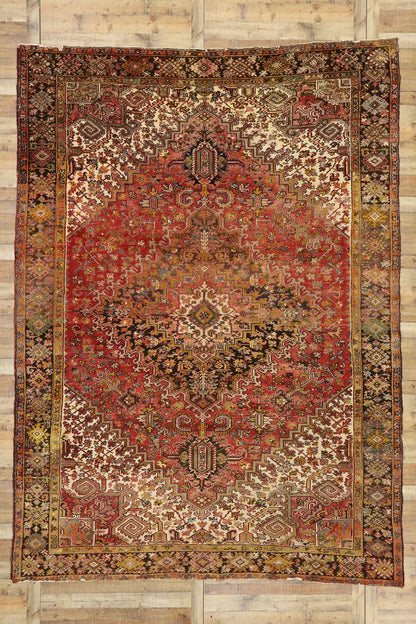 9 x 13 Antique Persian Heriz Rug 77483