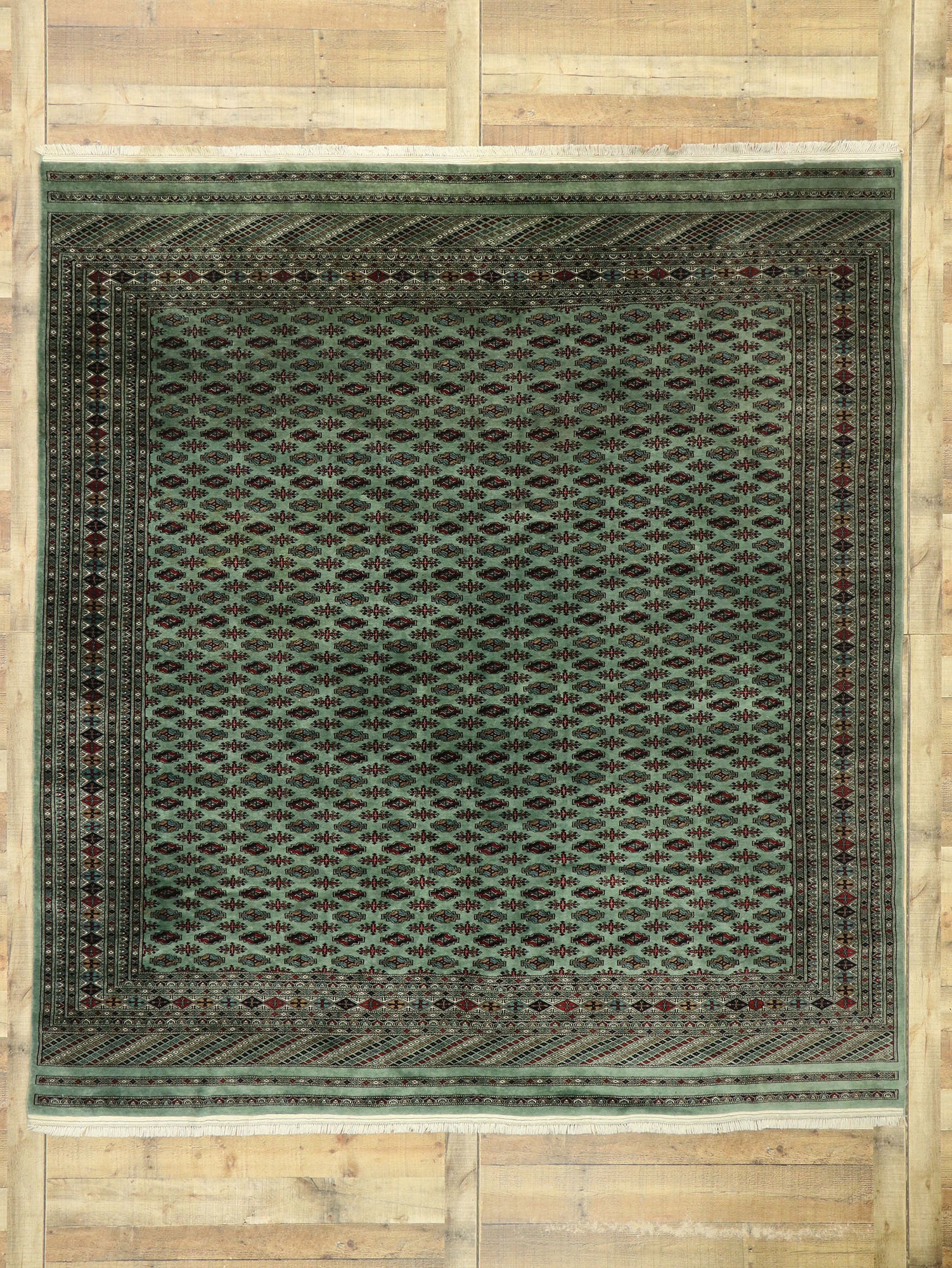 8 x 9 Vintage Pakistani Bokhara Rug 77492
