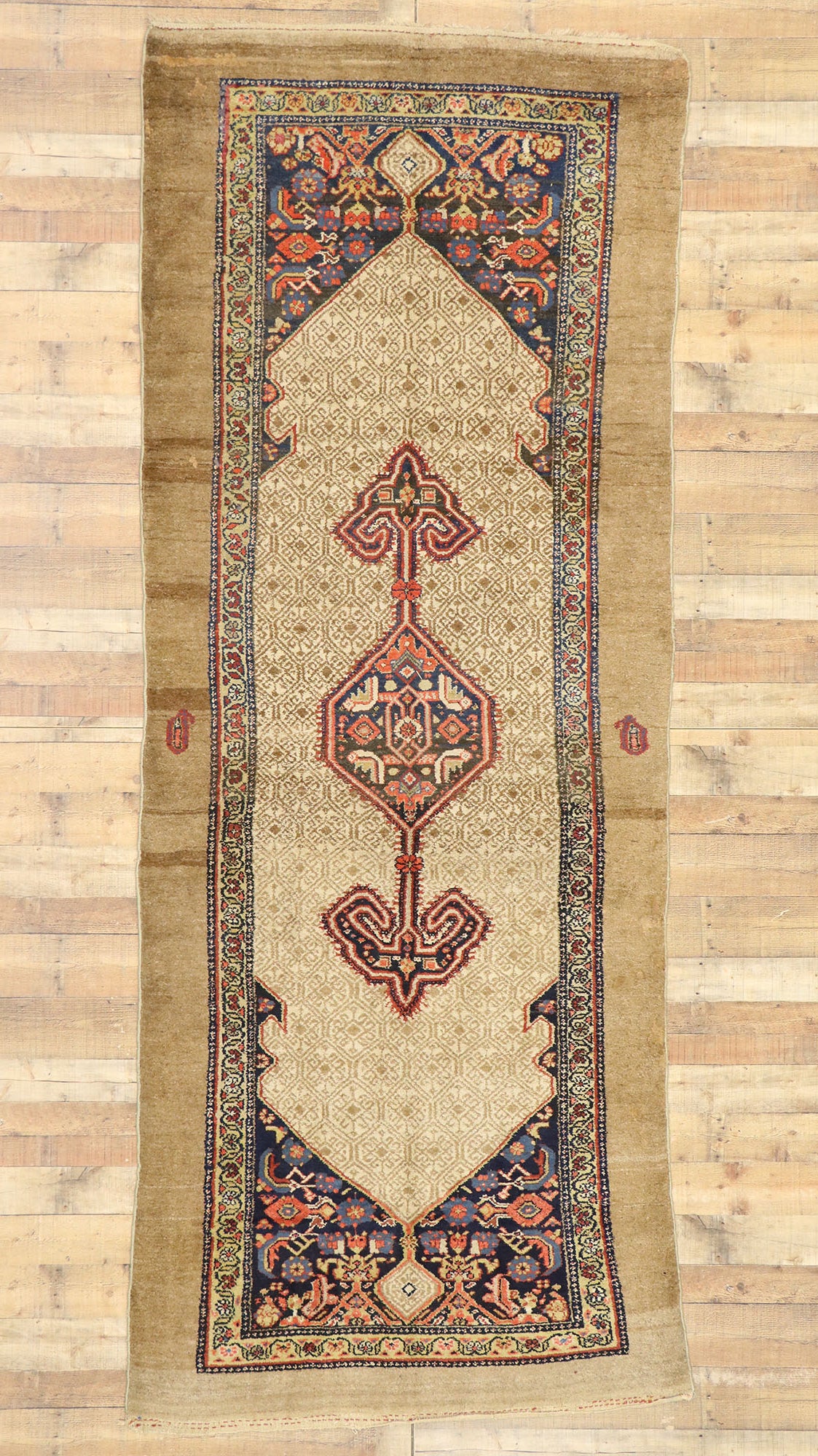 5 x 12 Antique Persian Camel Hair Malayer Runner 77493