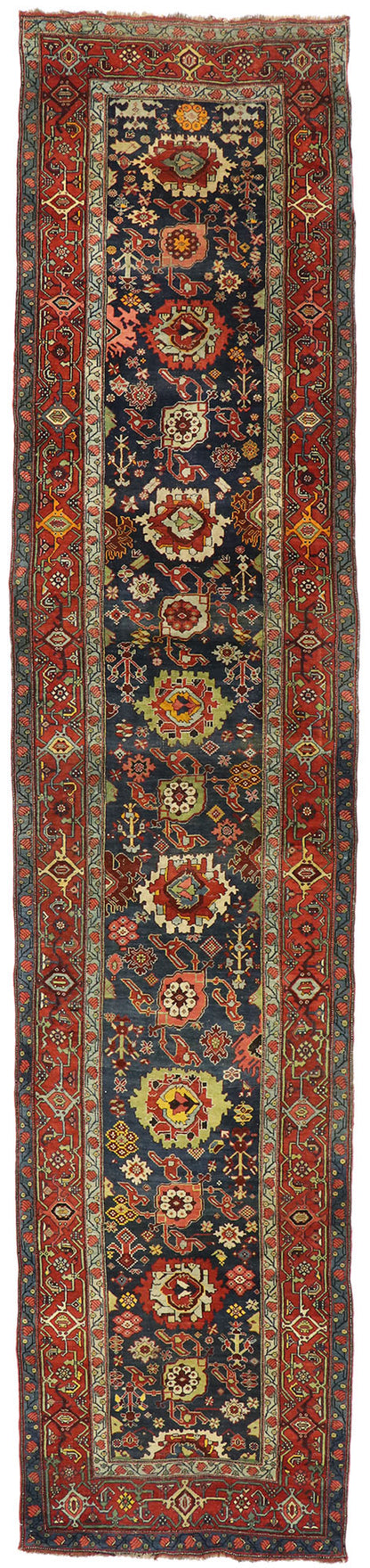 4 x 17 Antique Persian Bijar Runner 77495