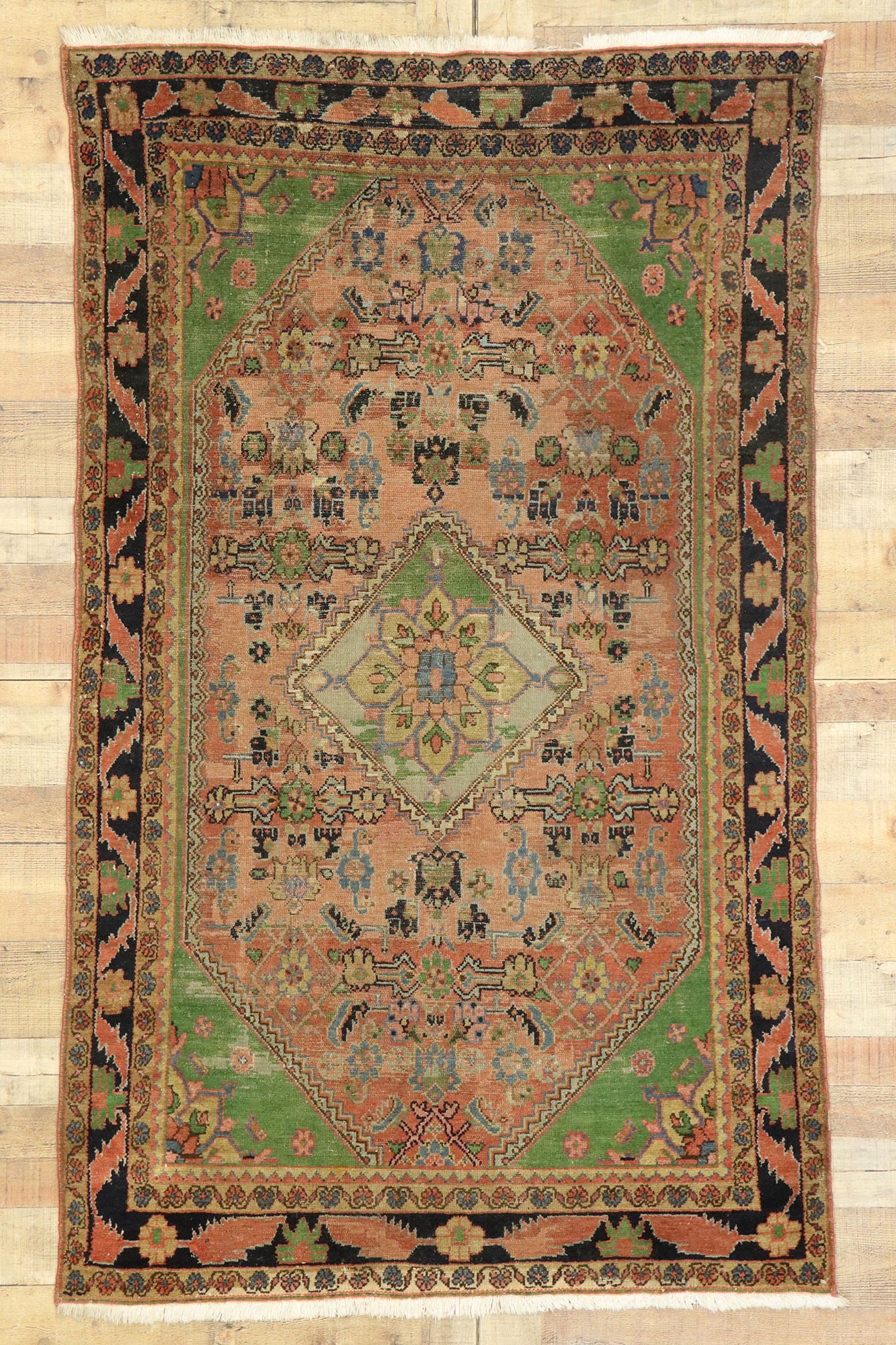 4 x 7 Distressed Antique Persian Malayer Rug 77501