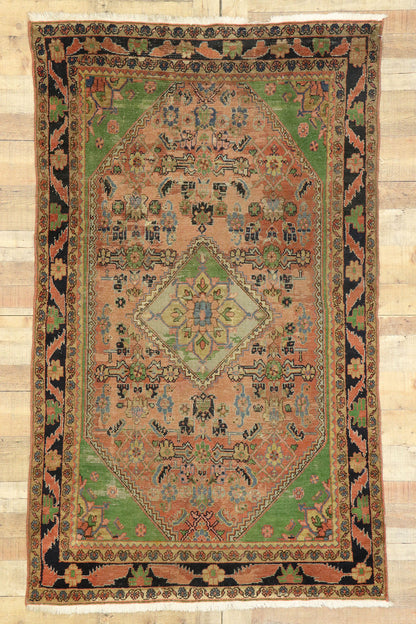 4 x 7 Distressed Antique Persian Malayer Rug 77501