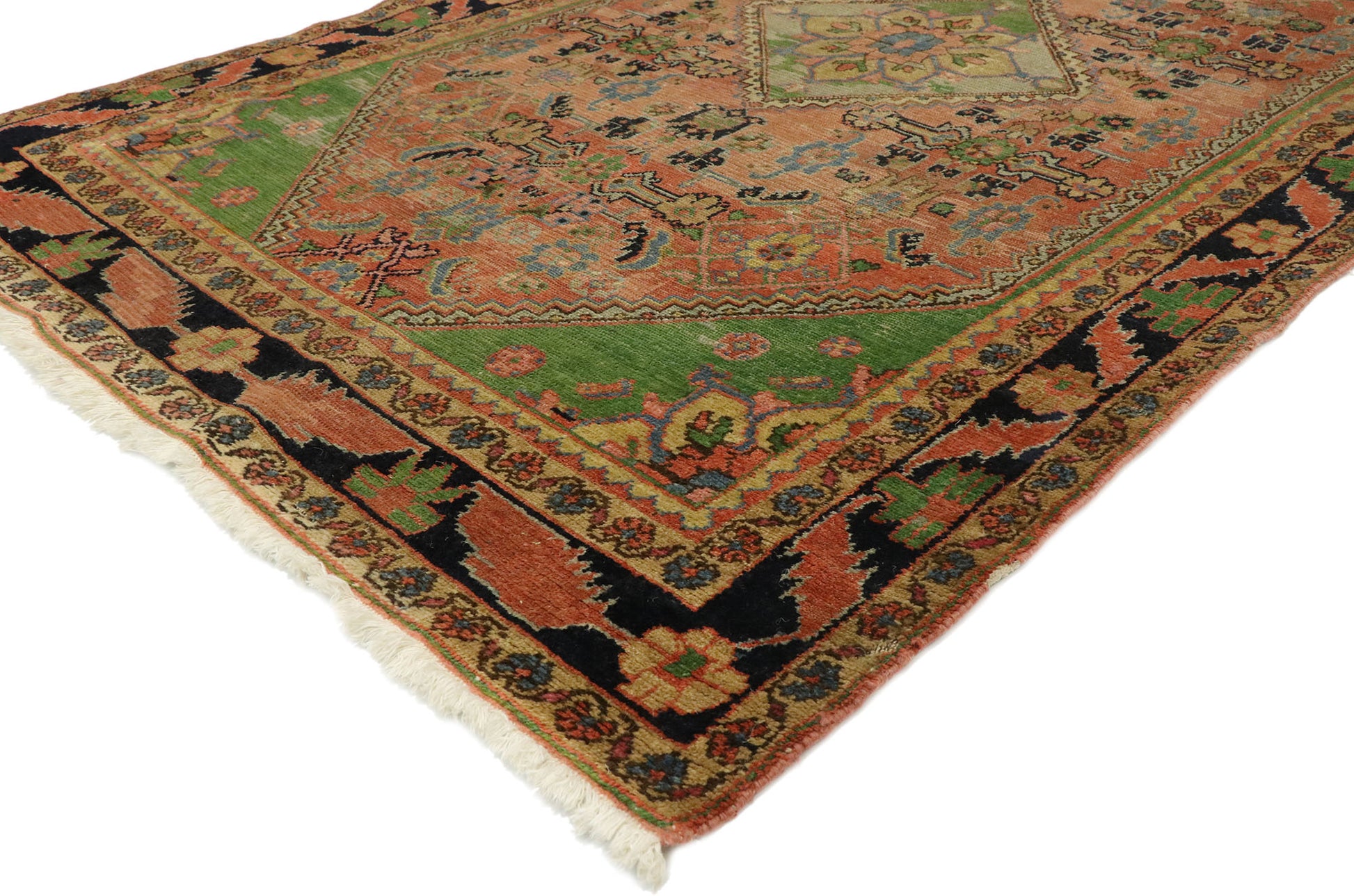 4 x 7 Distressed Antique Persian Malayer Rug 77501