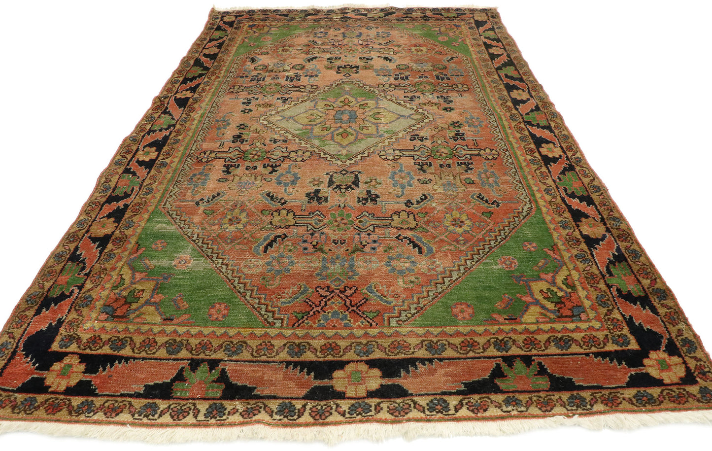 4 x 7 Distressed Antique Persian Malayer Rug 77501