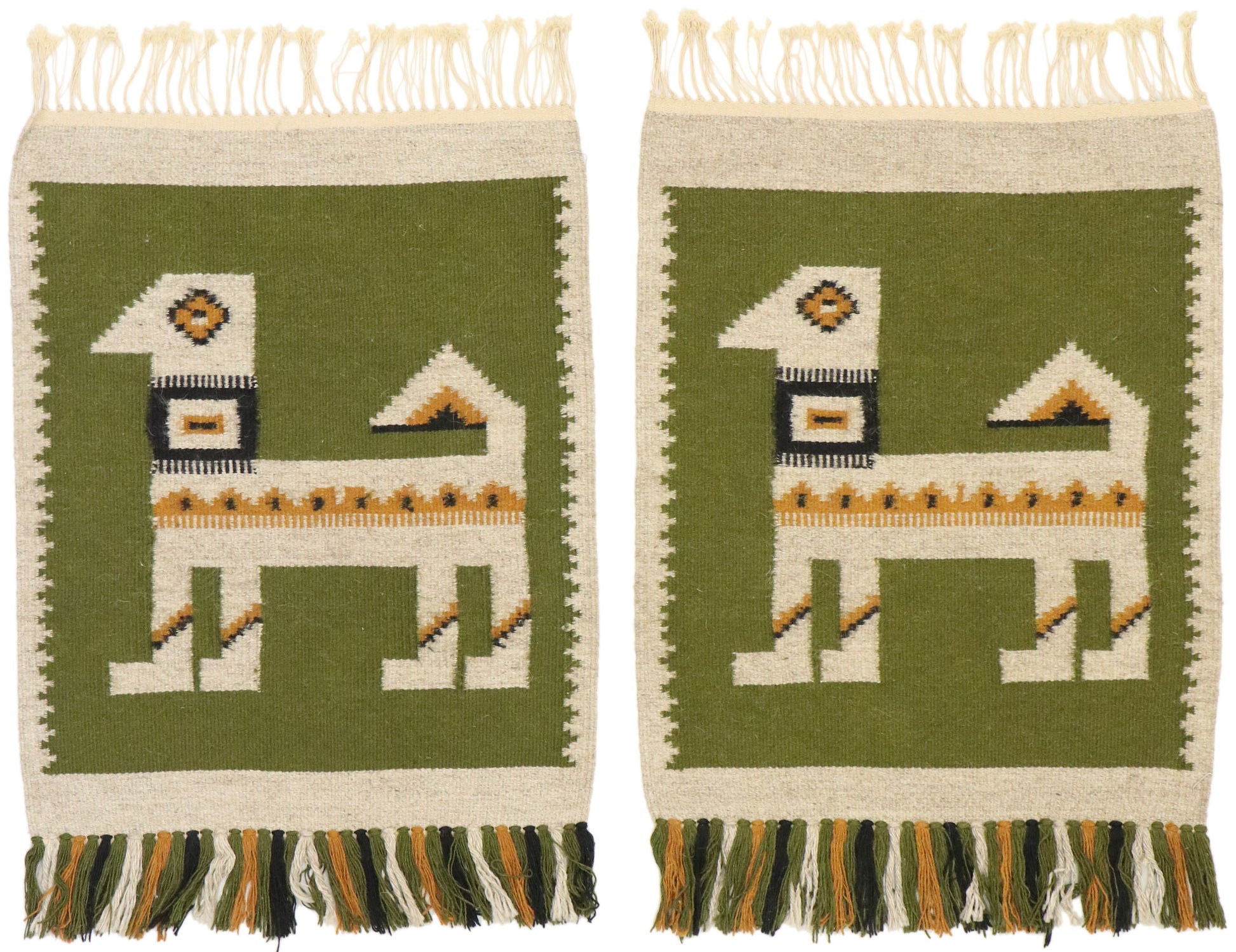 2 x 2 Vintage Russian Folk Art Kilim Rug 77504