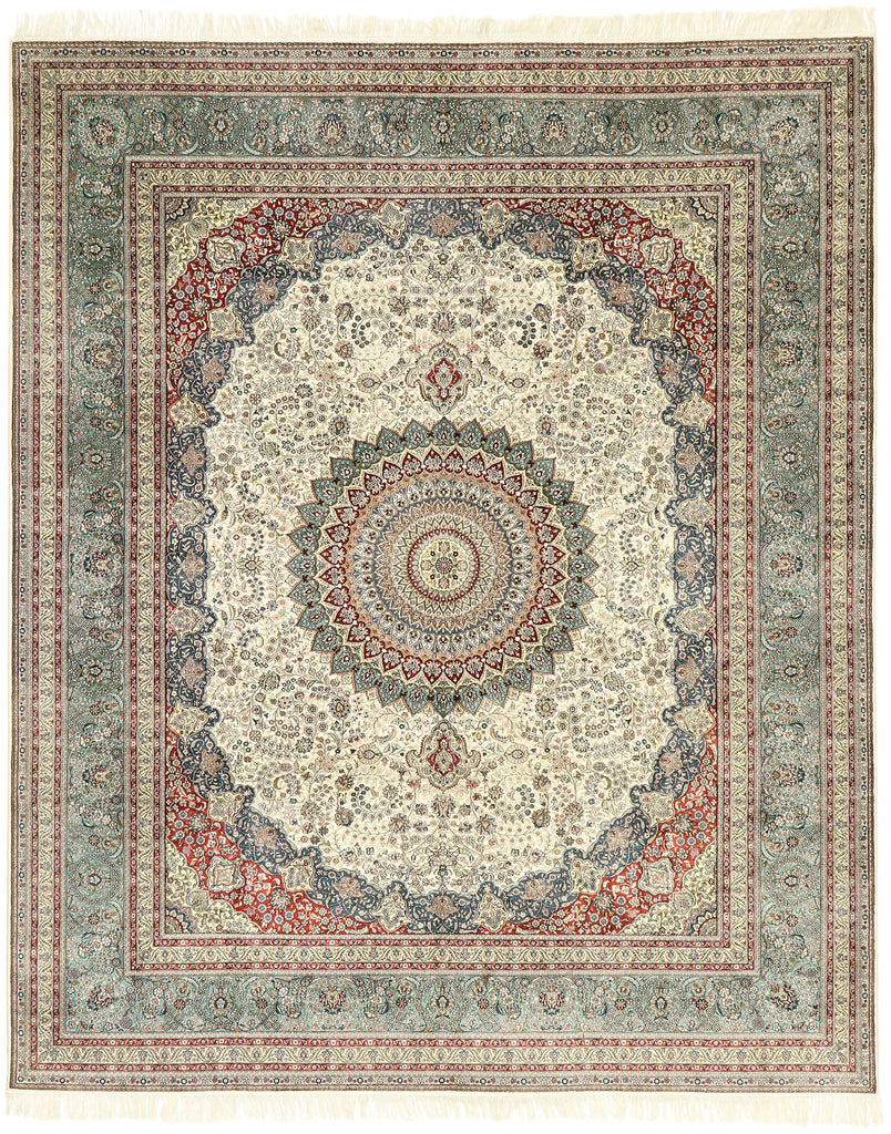 8 x 10 Vintage Turkish Silk Hereke Rug 77506