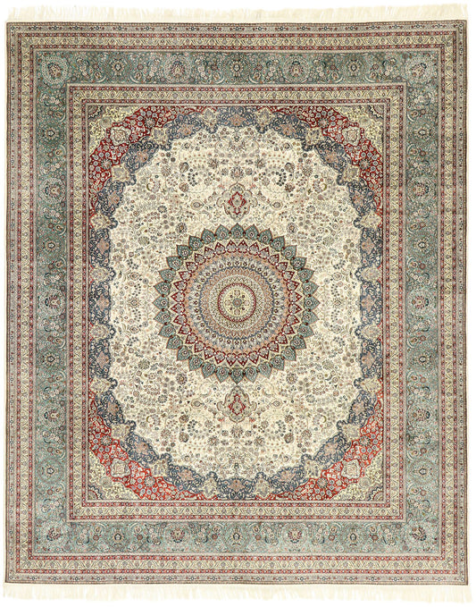 8 x 10 Vintage Turkish Silk Hereke Rug 77506