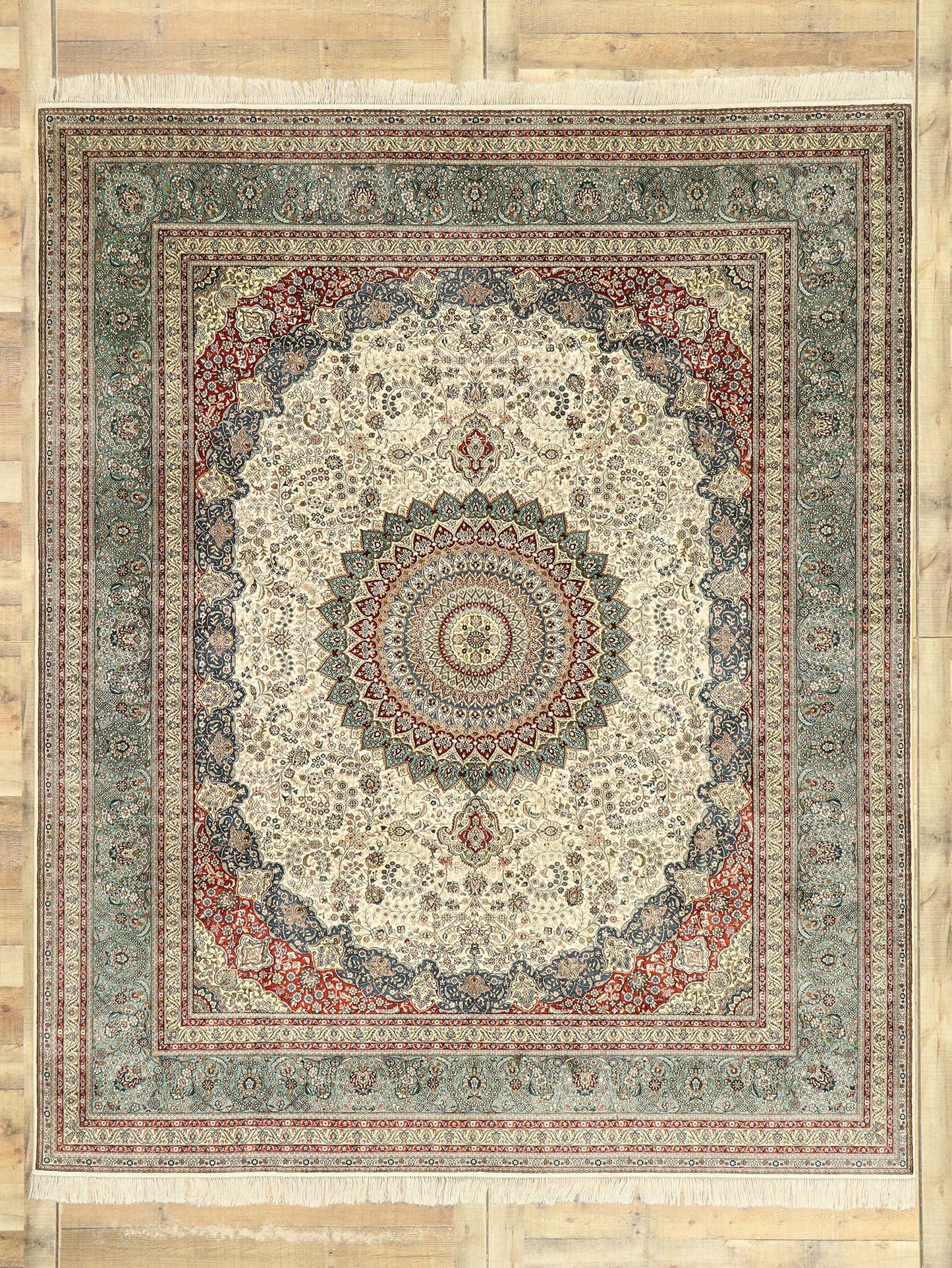 8 x 10 Vintage Turkish Silk Hereke Rug 77506