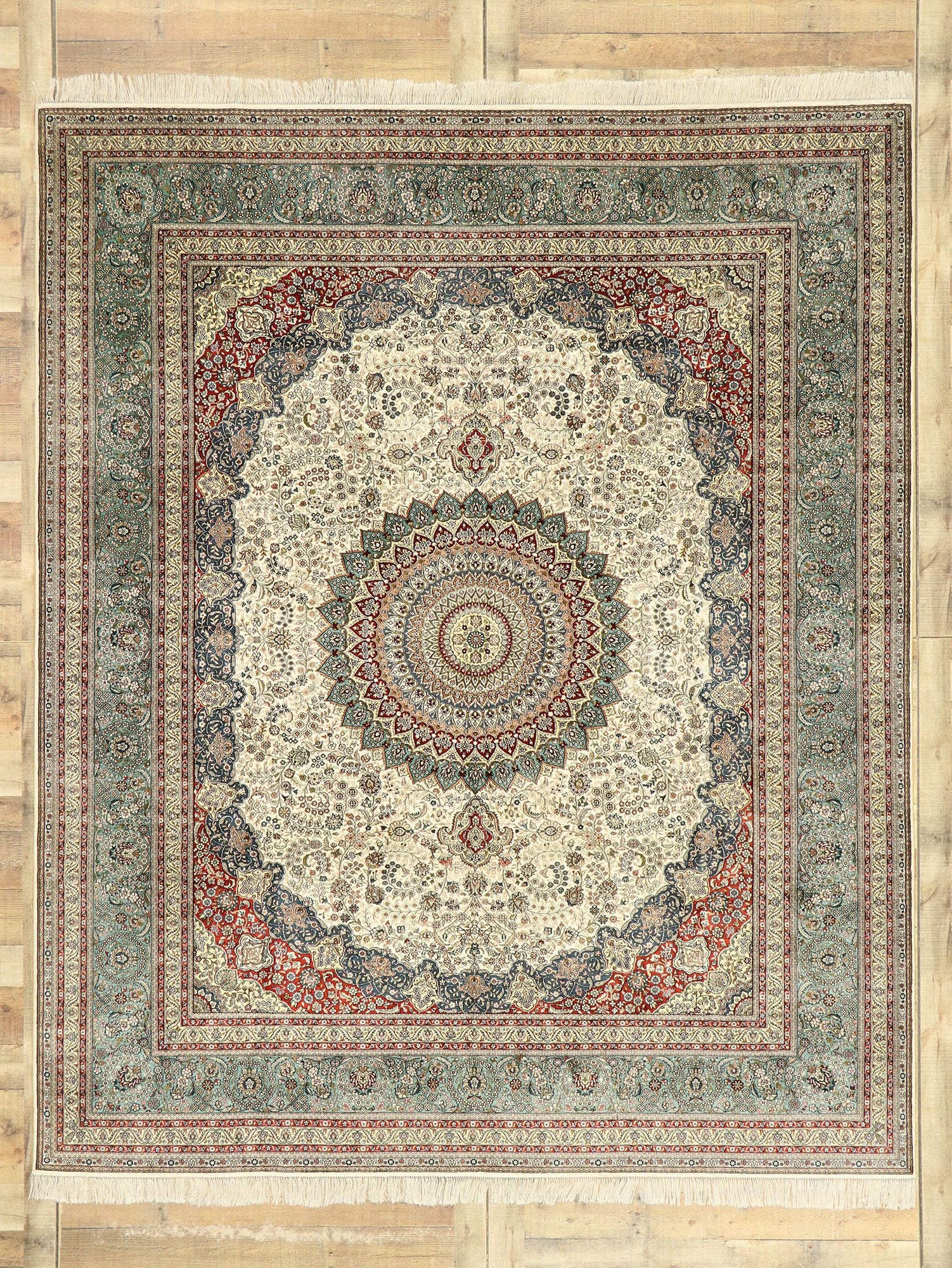 8 x 10 Vintage Turkish Silk Hereke Rug 77506