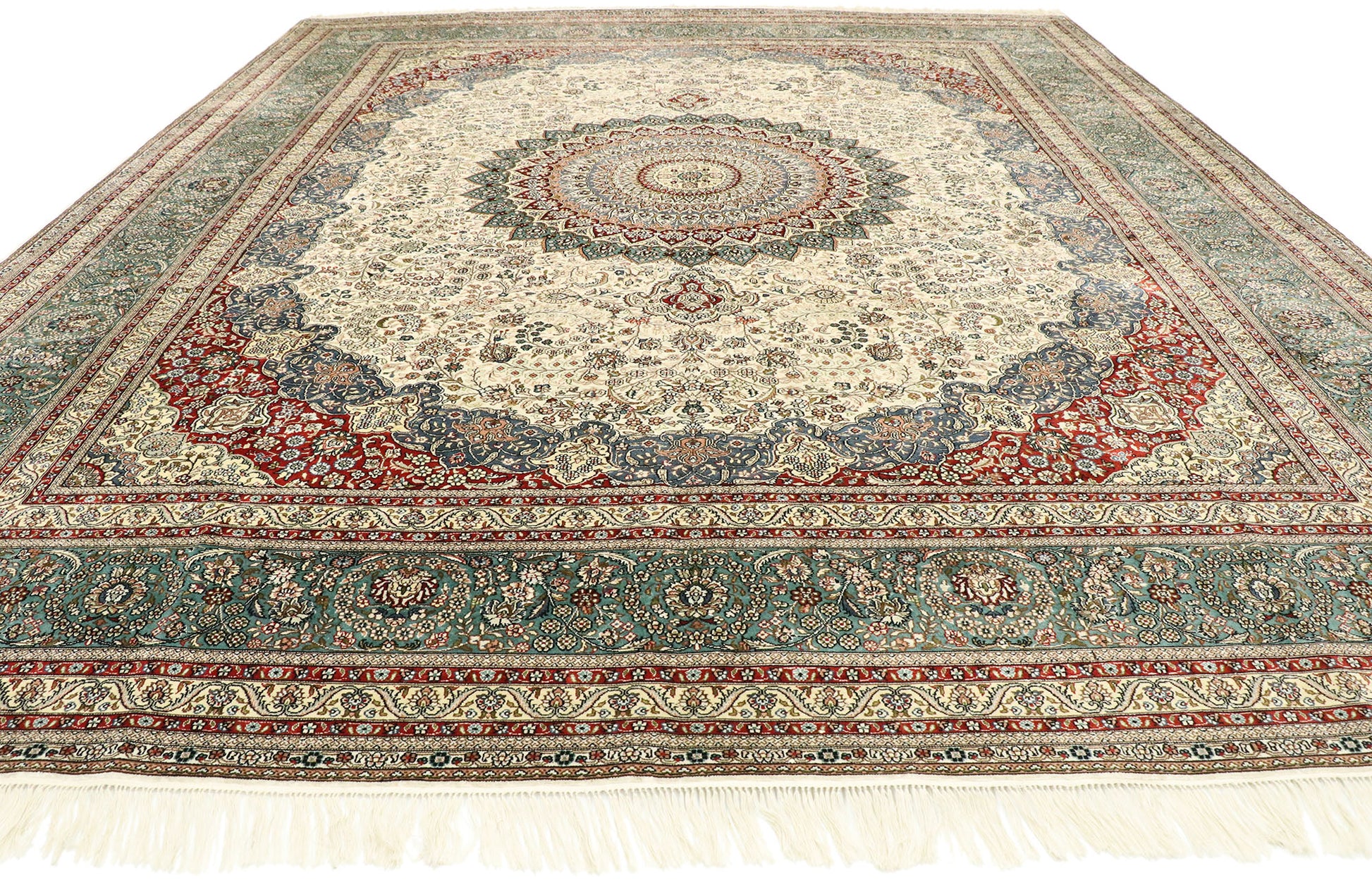 8 x 10 Vintage Turkish Silk Hereke Rug 77506