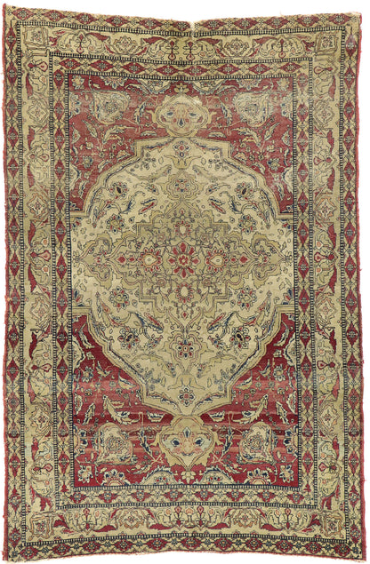 4 x 6 Distressed Antique Persian Kerman Rug 77515