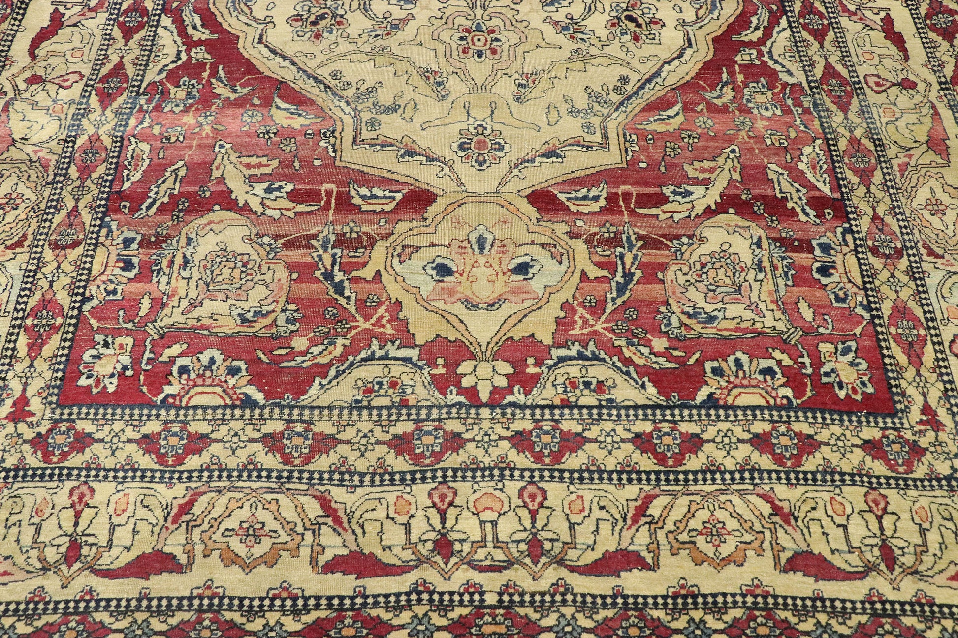 4 x 6 Distressed Antique Persian Kerman Rug 77515