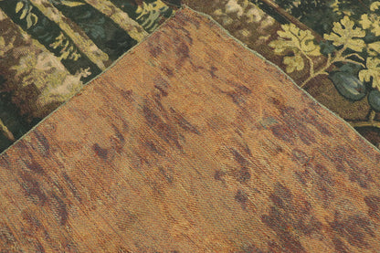 7 x 17 Antique Belgian Verdure Tapestry 77518