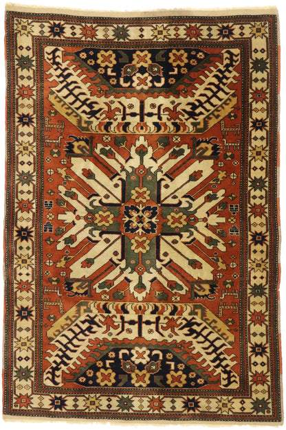 4 x 6 Vintage Caucasian Chelaberd Kazak Rug 77521