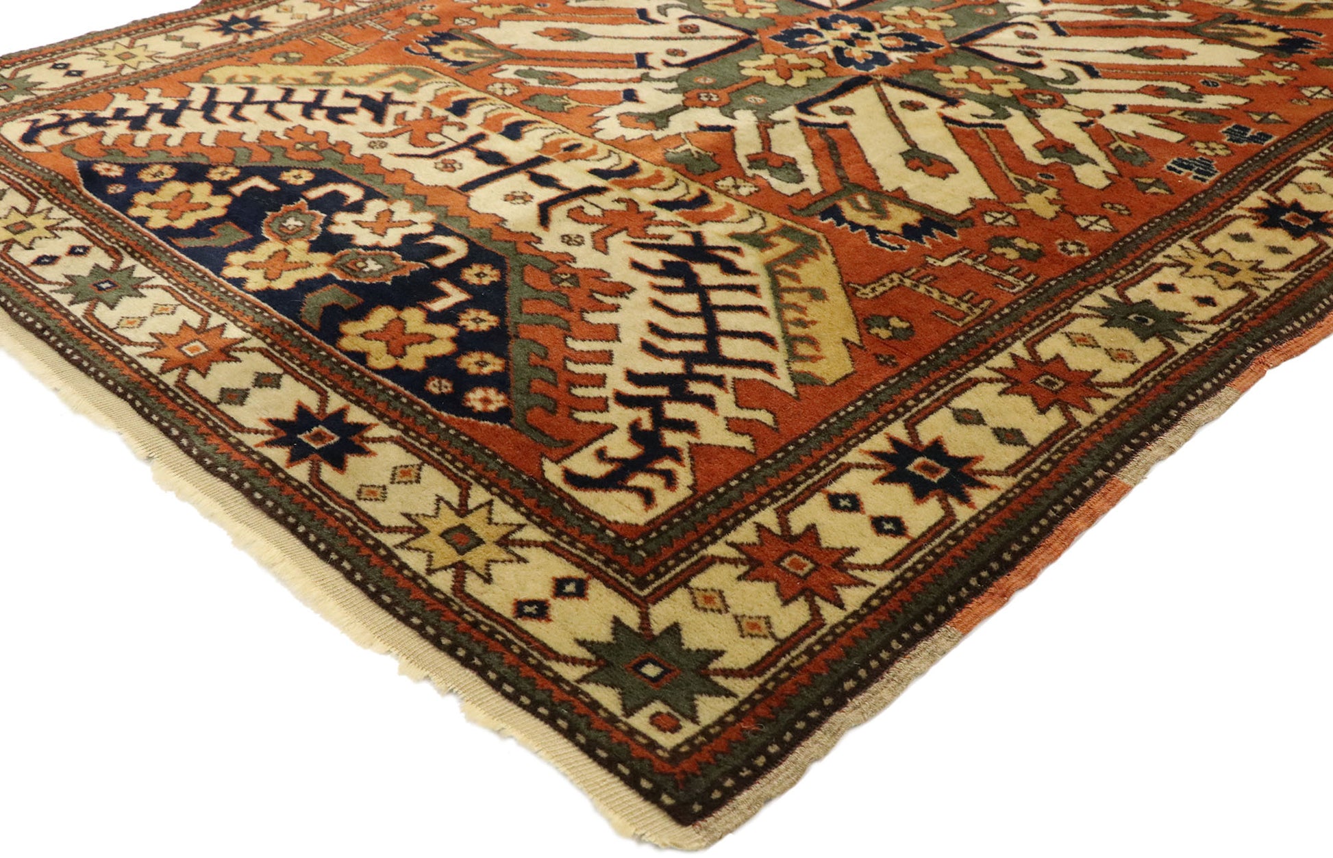 4 x 6 Vintage Caucasian Chelaberd Kazak Rug 77521