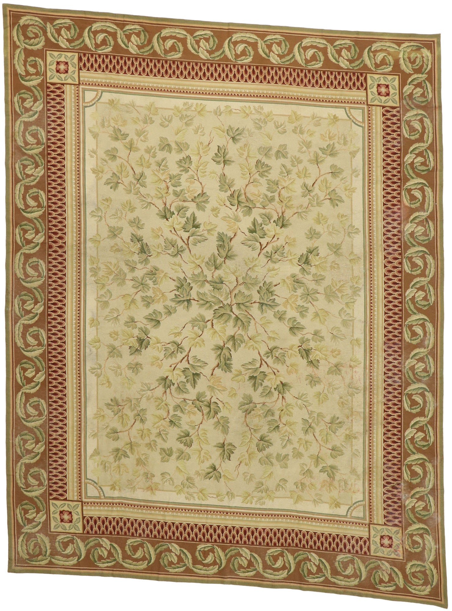 9 x 11 Vintage Needlepoint Aubusson Style Rug 77523