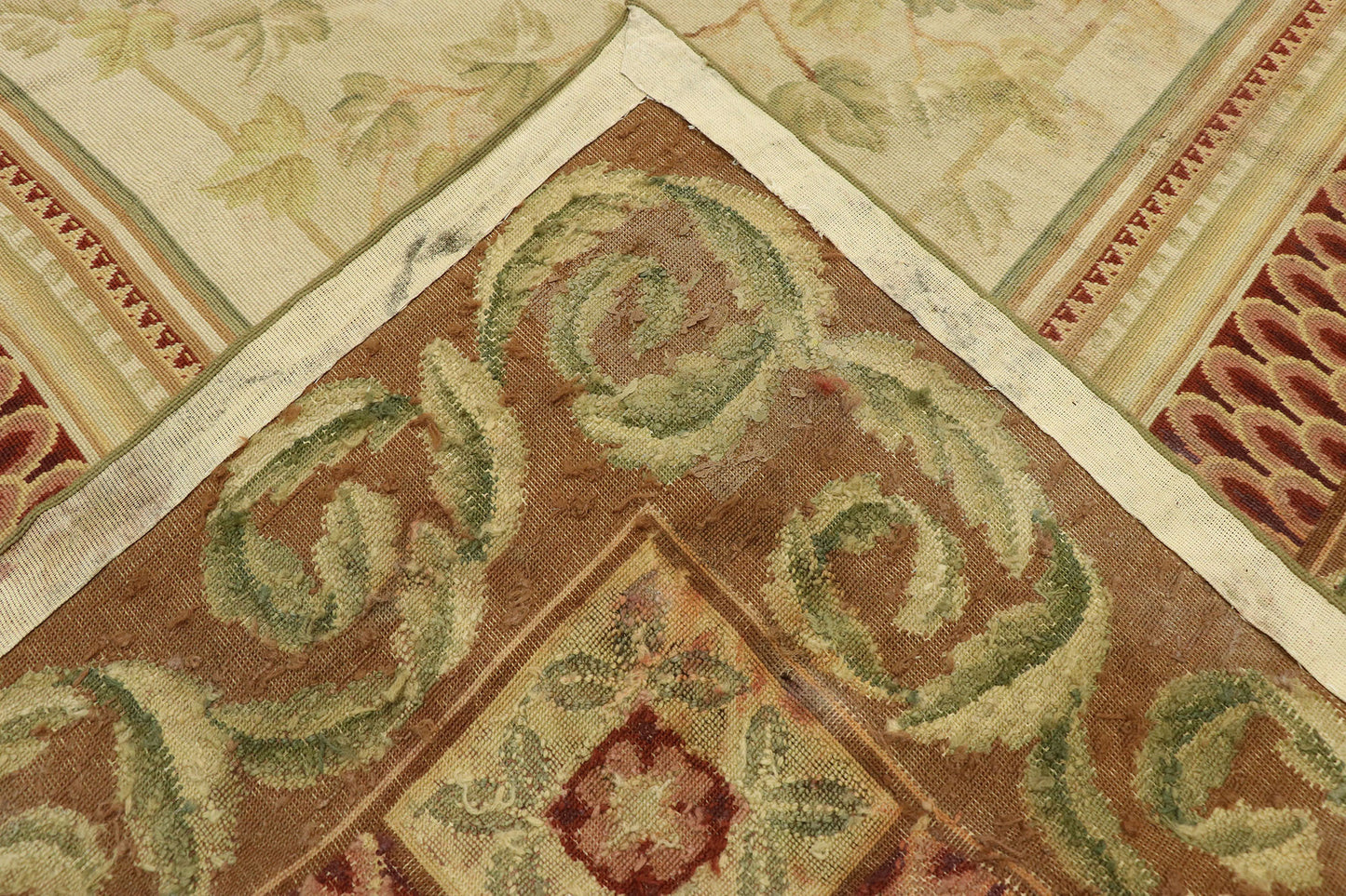9 x 11 Vintage Needlepoint Aubusson Style Rug 77523