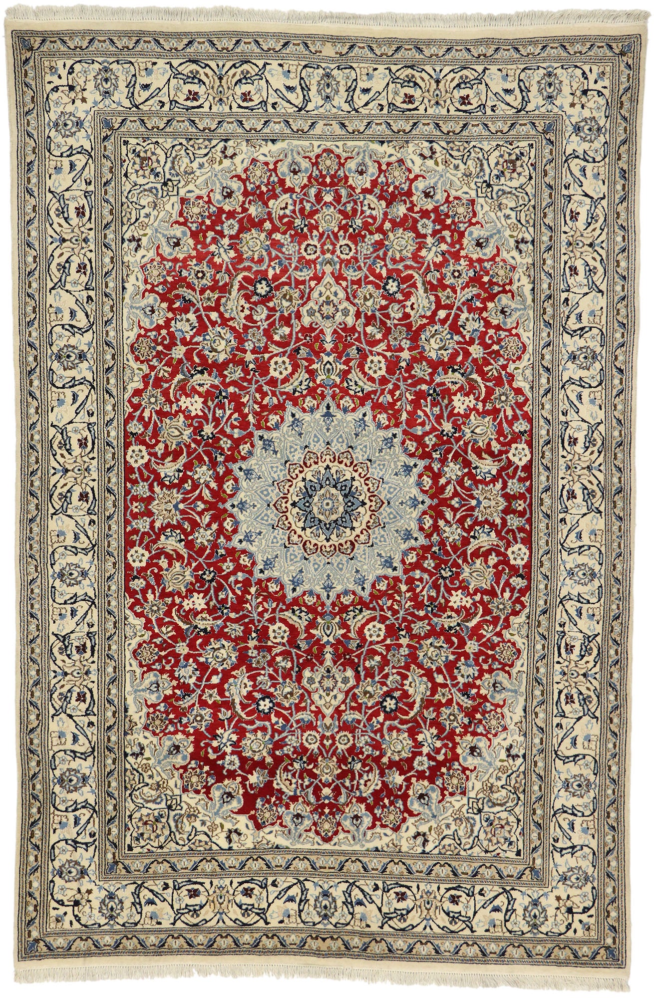6 x 10 Vintage Persian Nain Rug 77531